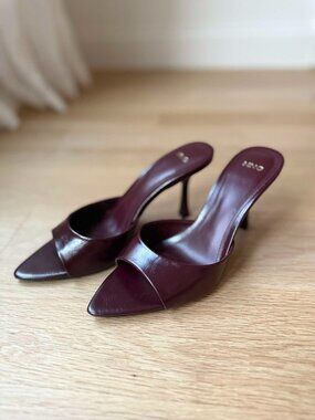 NEW - Mango Pointed Toe Sandal - Burgundy 7 1/2